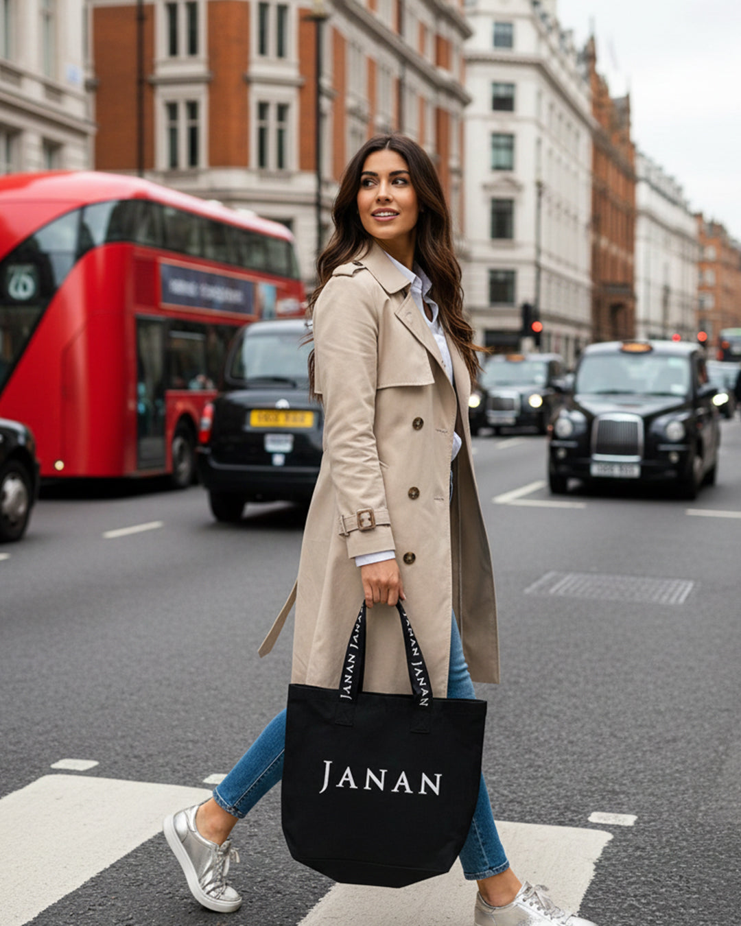 Janan Signature Black Tote Bag