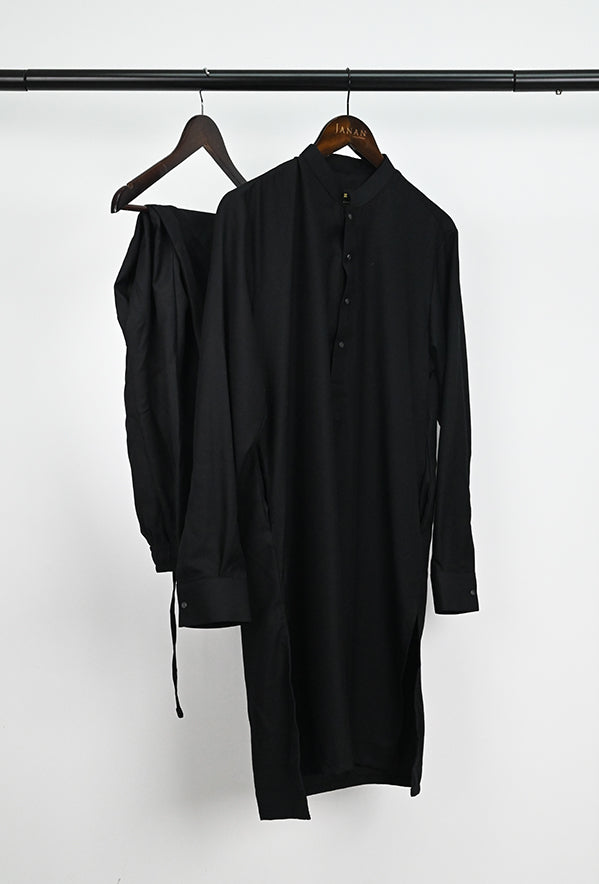 Blended Dark Navy Kurta Trouser - President by Gul Ahmed