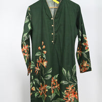 Khaddar Green Stitched Suit - Limelight