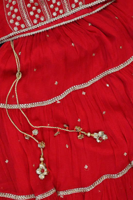 Gold & Red Stitched Suit - Senorita