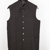 Suiting Brown Waist Coat - J. Junaid Jamshed