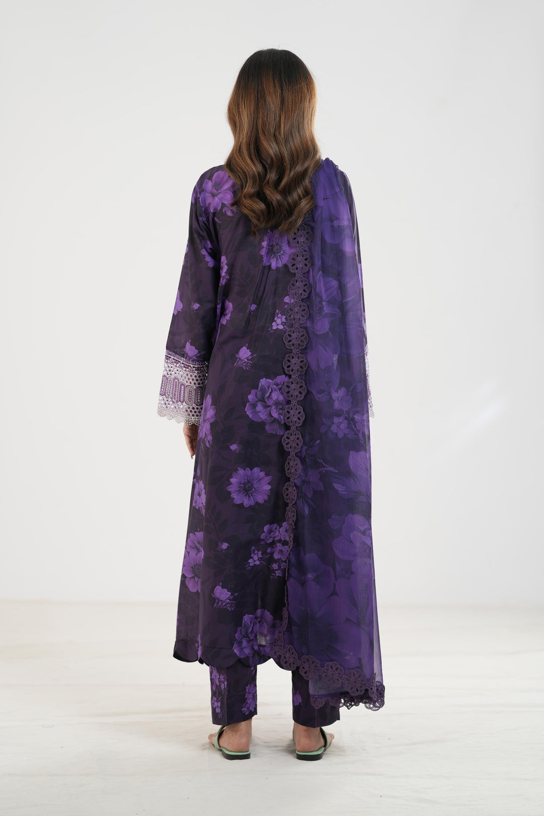 Violet Breeze - Farasha Printed Essentials Stitched