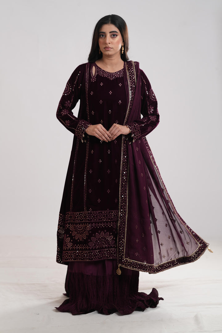 Design 1 - Jazmin Embroidered Formal Velvet Stitched