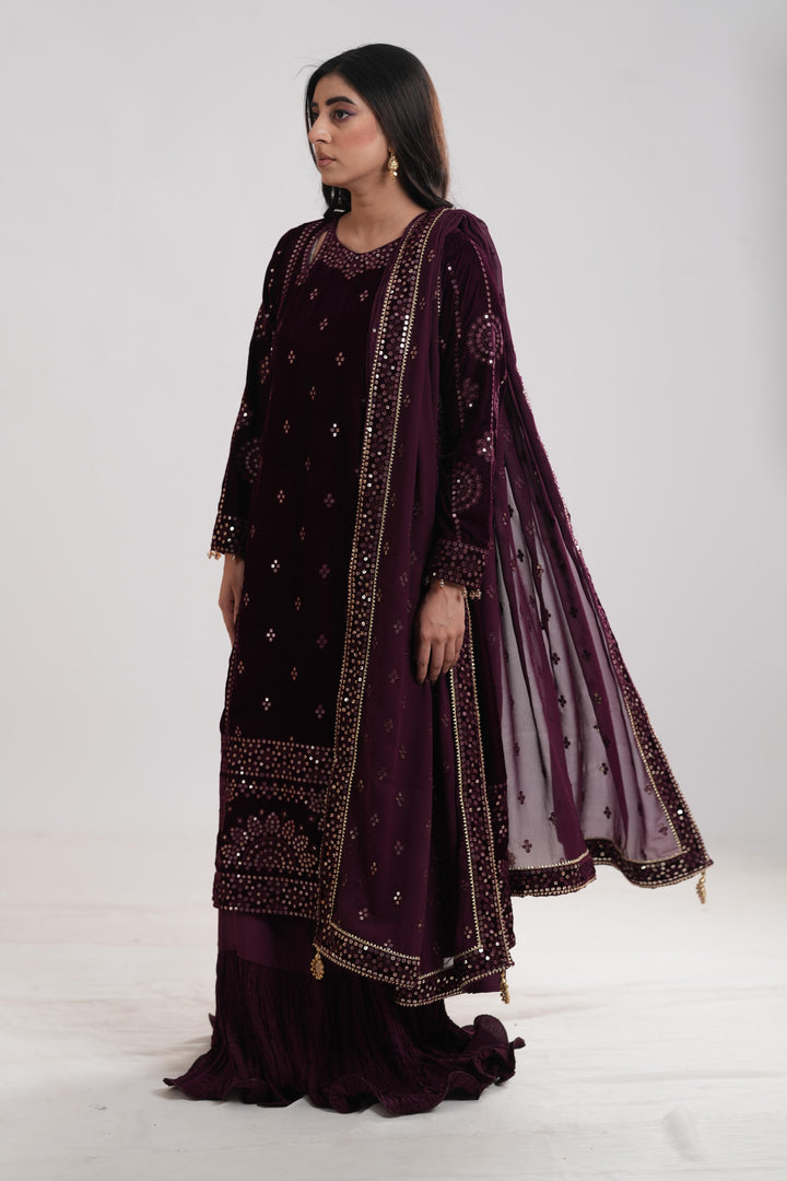 Design 1 - Jazmin Embroidered Formal Velvet Stitched