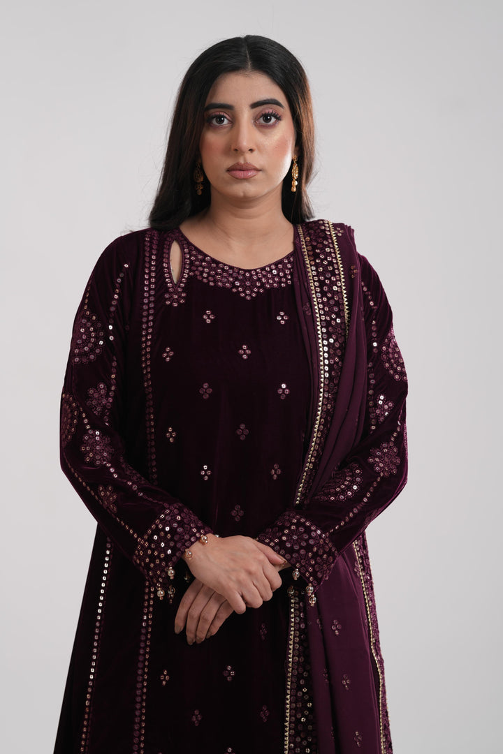 Design 1 - Jazmin Embroidered Formal Velvet Stitched