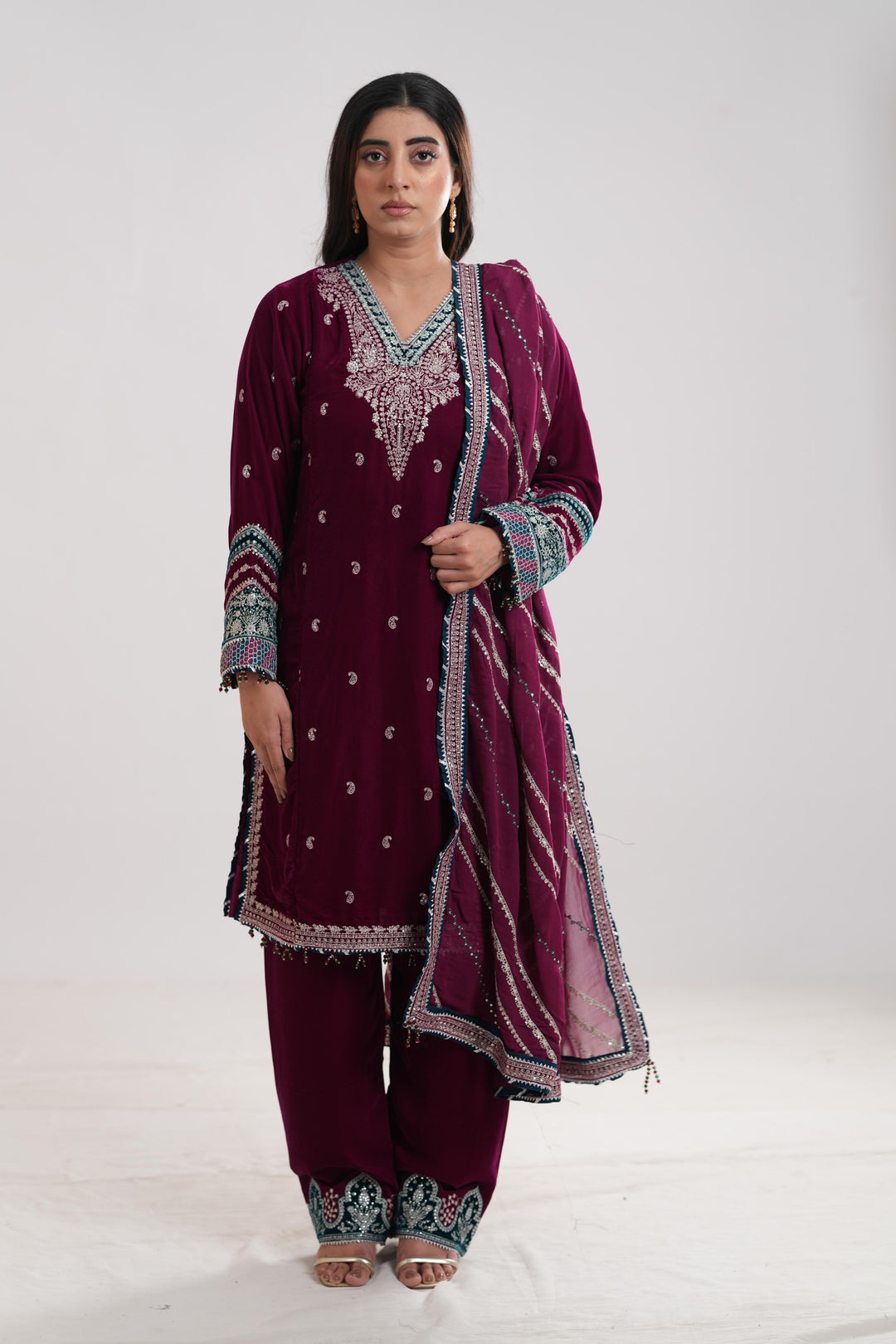 Design 6 - Jazmin Embroidered Formal Velvet Stitched