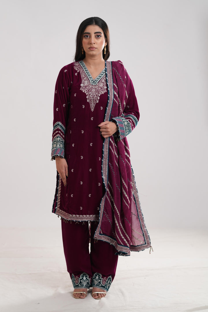 Design 6 - Jazmin Embroidered Formal Velvet Stitched