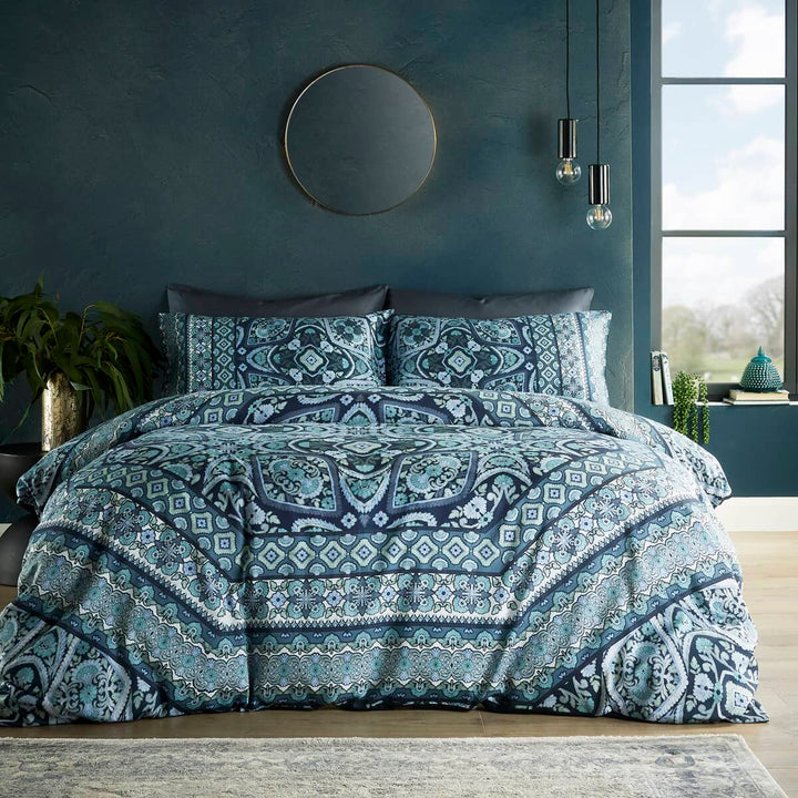 Vantona Boutique Kizzi Mandala Duvet Cover Set - Navy