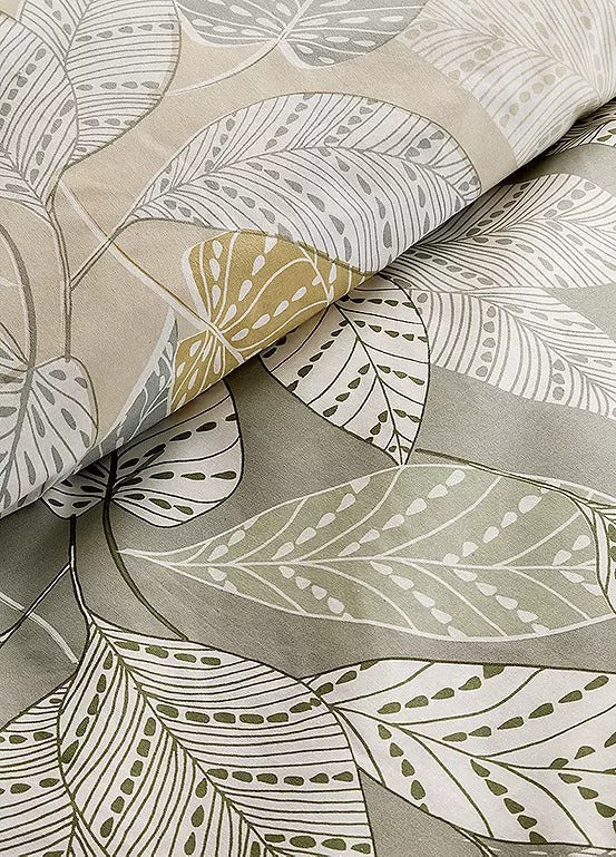 Vantona Essentials Green Leaves Duvet Cover Set - Green