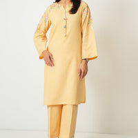 Dobby Yellow Stitched Suit - Zeen