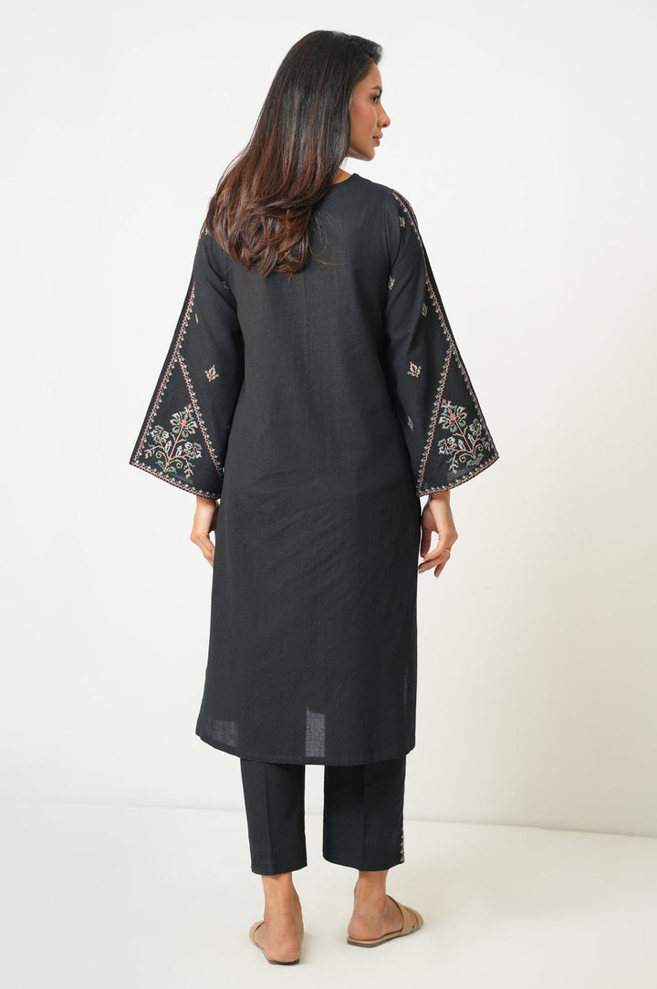 Dobby Black Stitched Suit - Zeen