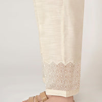 Embroidered Off White Trouser - Zeen