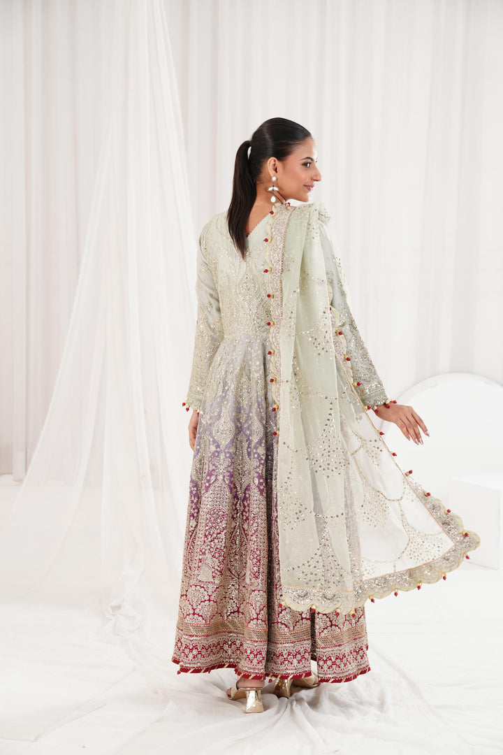 Embroidered Chiffon Purple Suit - Jazmin Wedding Formals Stitched