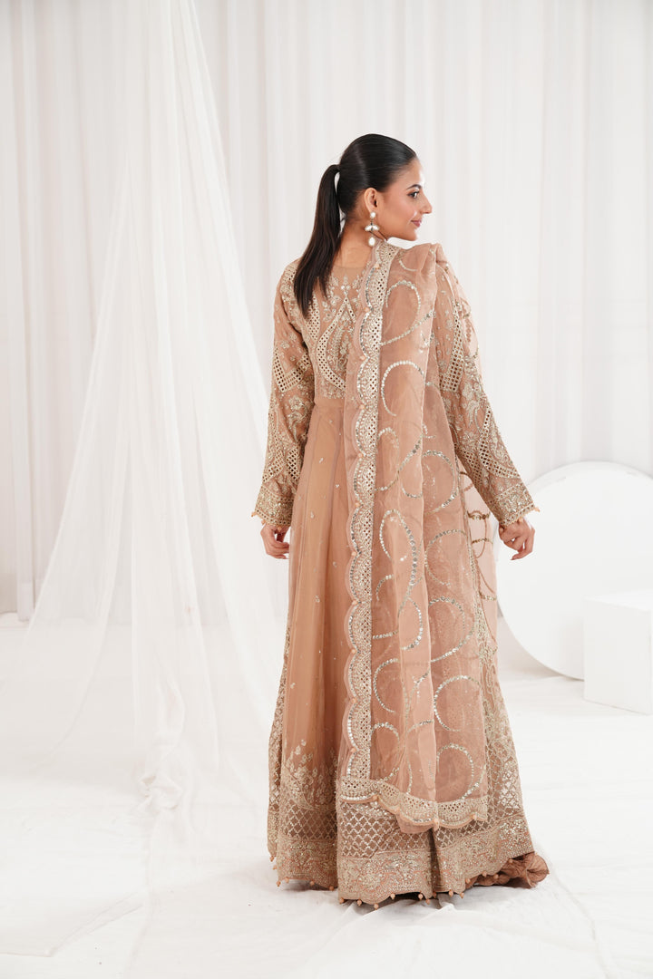 Embroidered Chiffon Skin Suit - Jazmin Wedding Formals Stitched