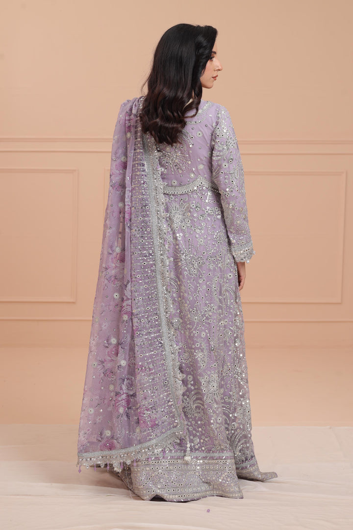 Embroidered Chiffon Purple Suit - Jazmin Wedding Formals Stitched
