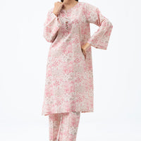 Cotton Linen Viscose Pink Stitched Suit - Zeen