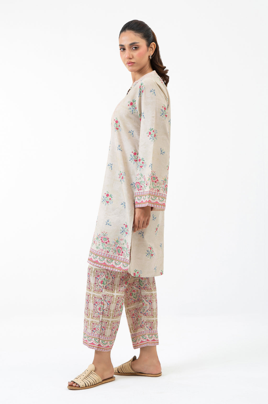 Cotton Linen Viscose Multi Stitched Suit - Zeen