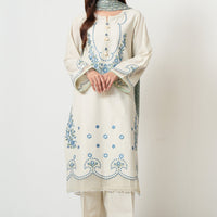 Cambric White Stitched Suit - Zeen