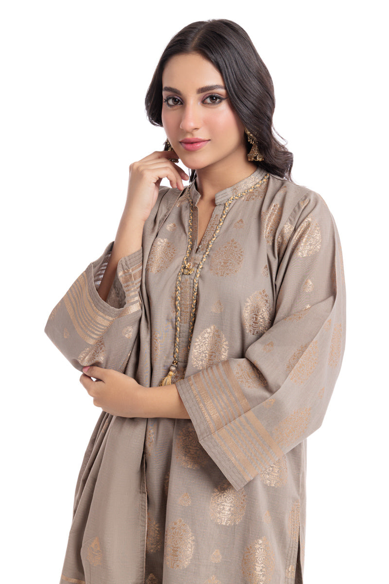 Jacquard Grey Stitched Suit - Bonanza