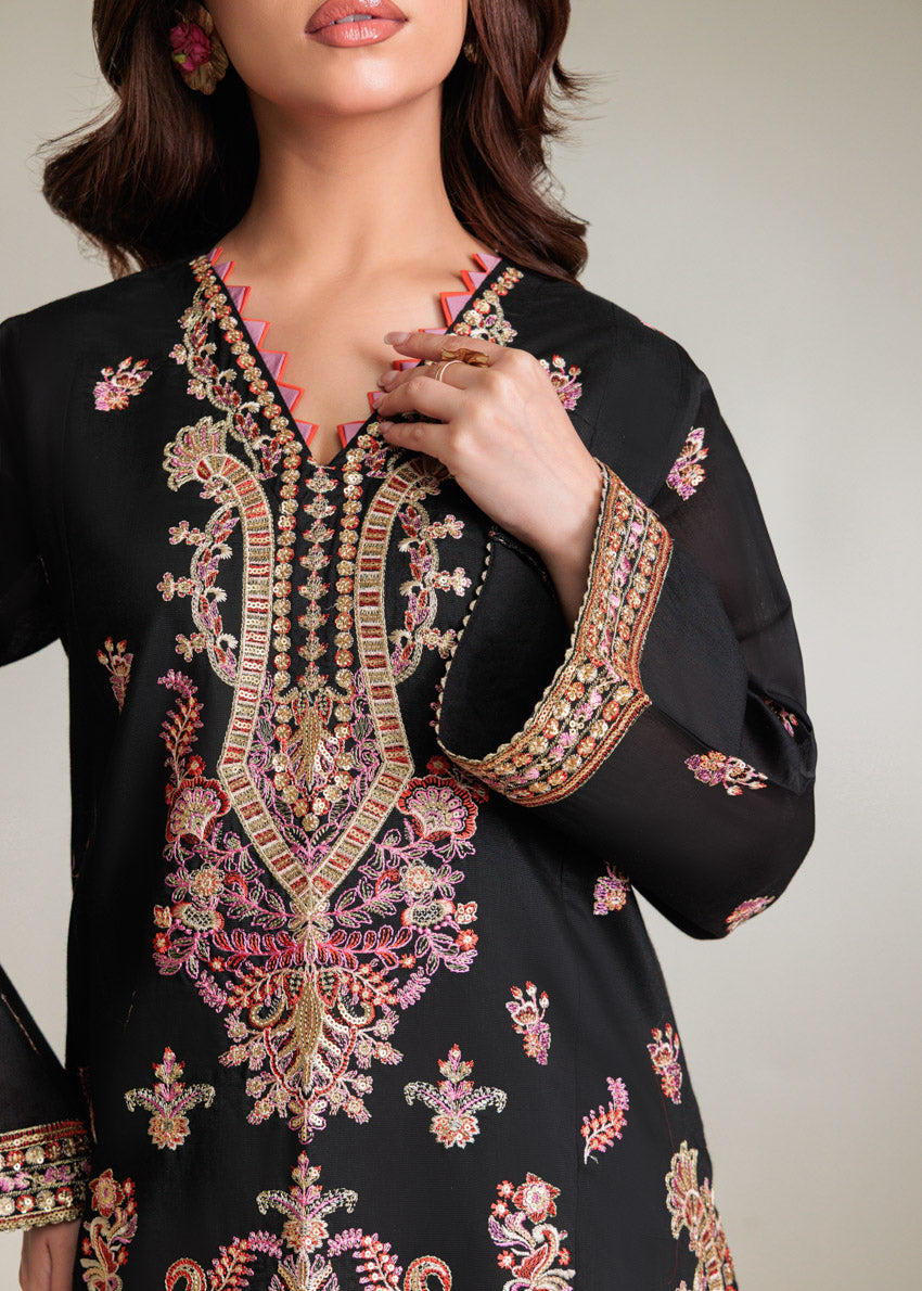 Khaddi Black Stitched Suit - Bonanza
