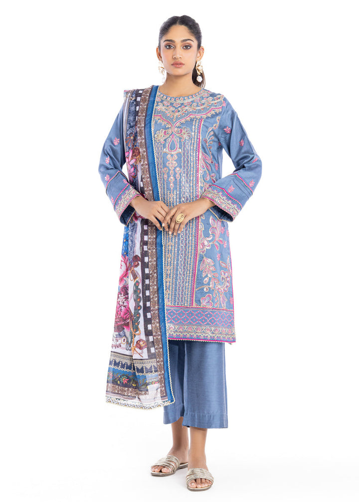 Cotton Silk Lavender Stitched Suit - Bonanza
