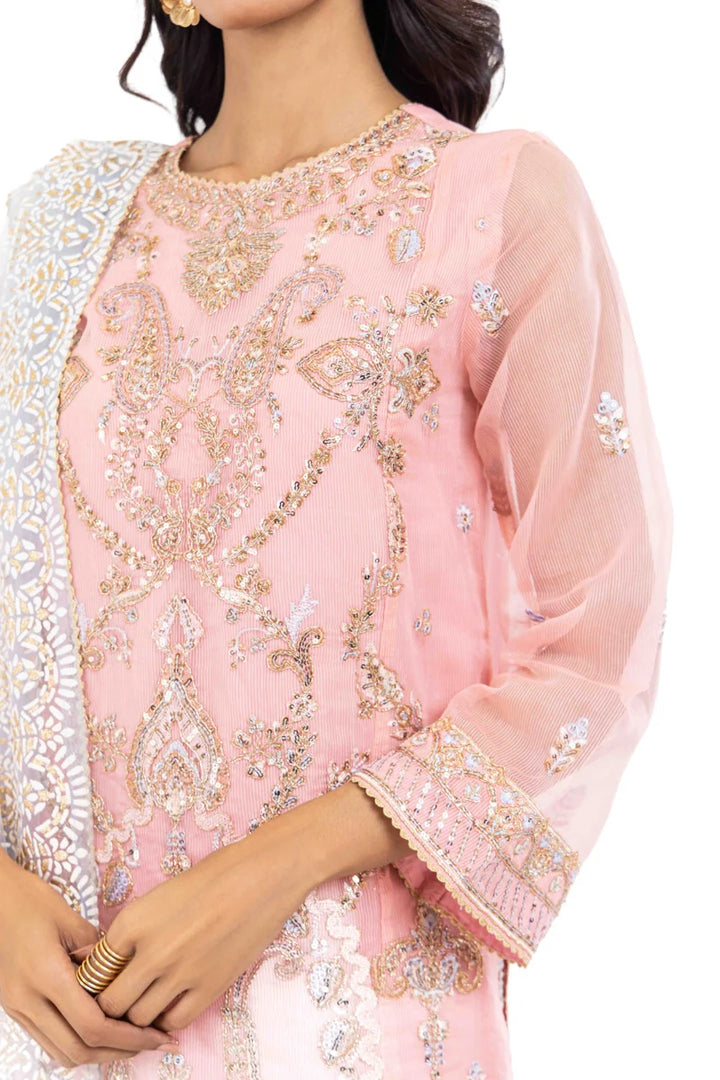 Textured Pink Stitched Suit - Bonanza