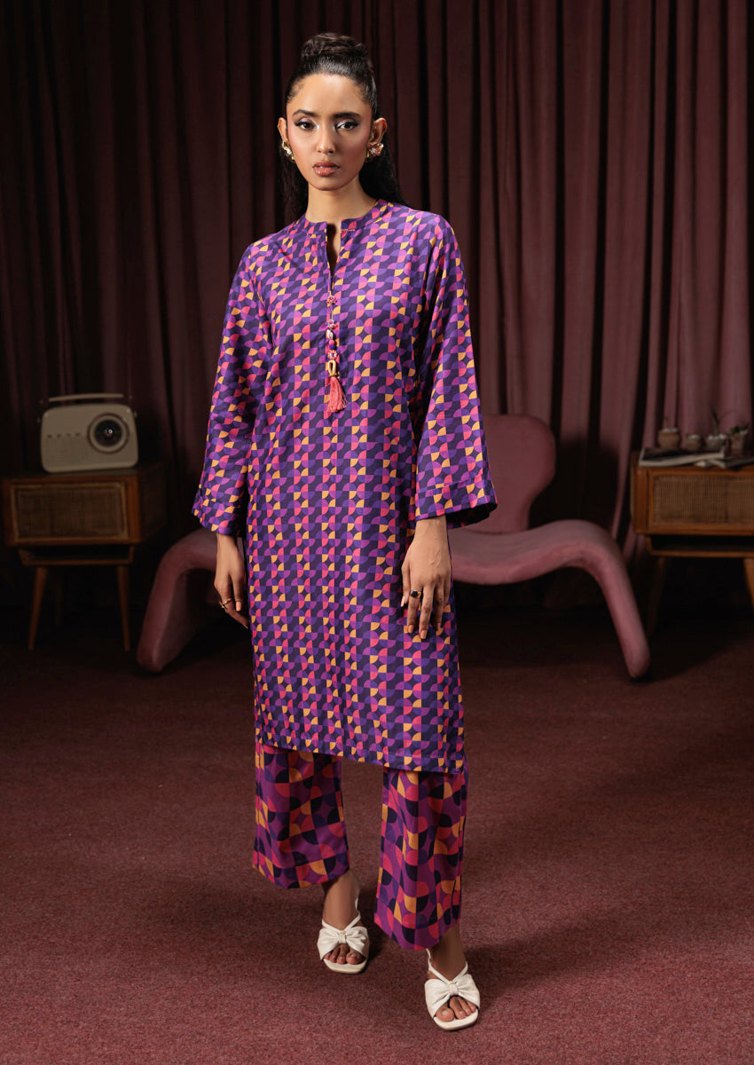 Cambric Purple Stitched Suit - Bonanza
