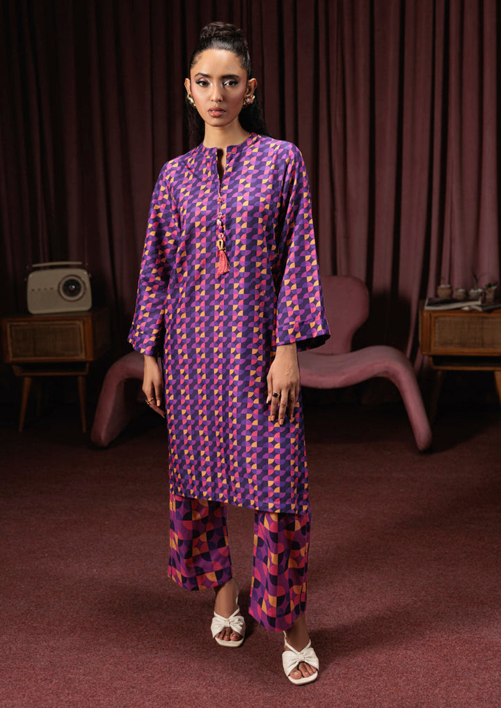 Cambric Purple Stitched Suit - Bonanza