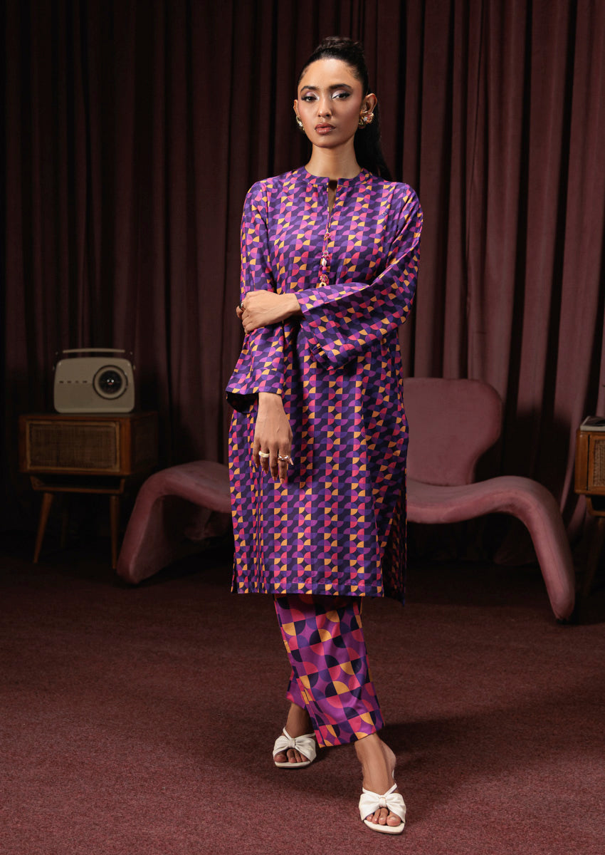 Cambric Purple Stitched Suit - Bonanza