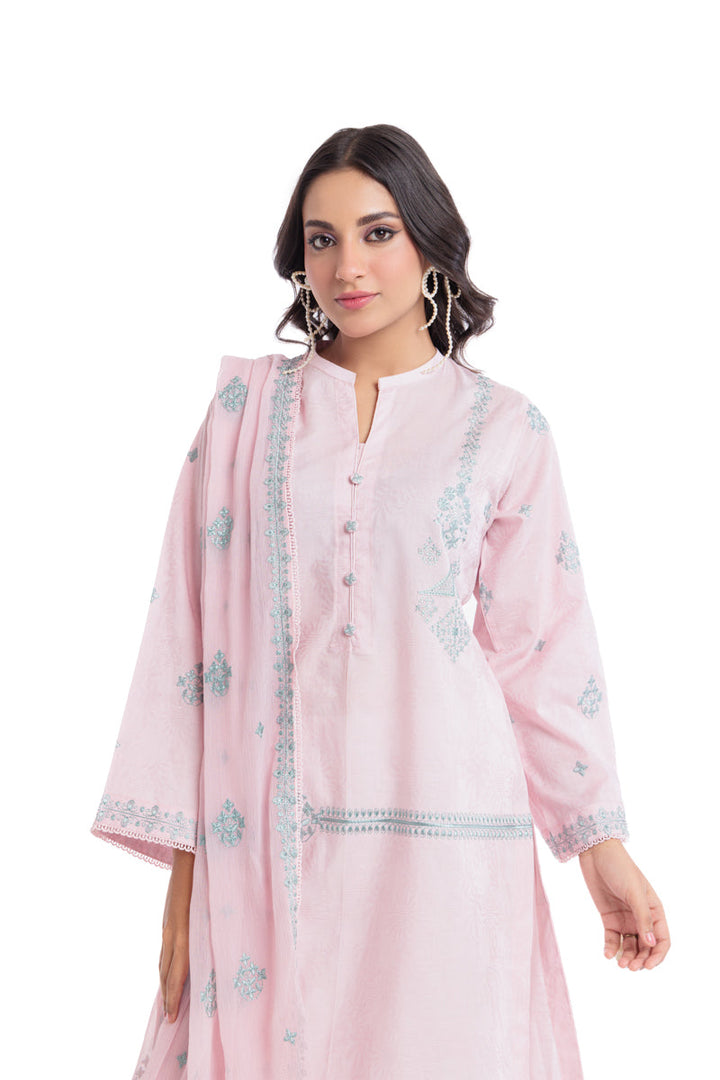 Jacquard Light Pink Stitched Suit - Bonanza