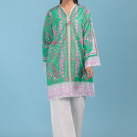 Cambric Sea Green Kurti - Bonanza