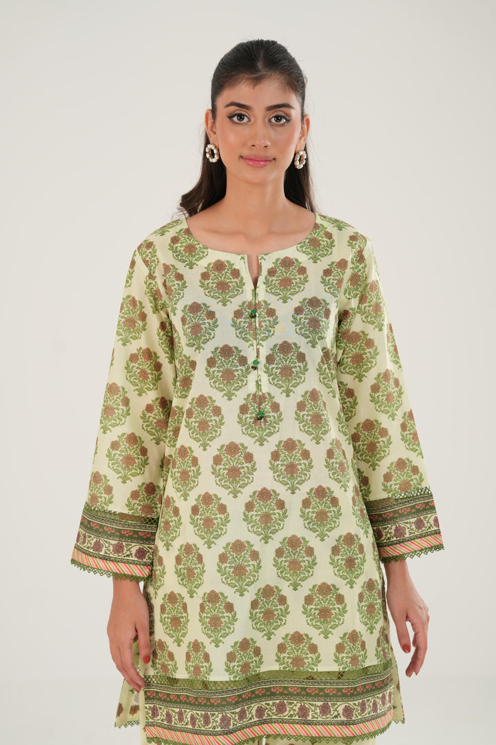 Lawn Off White Stitched Suit - Zellbury