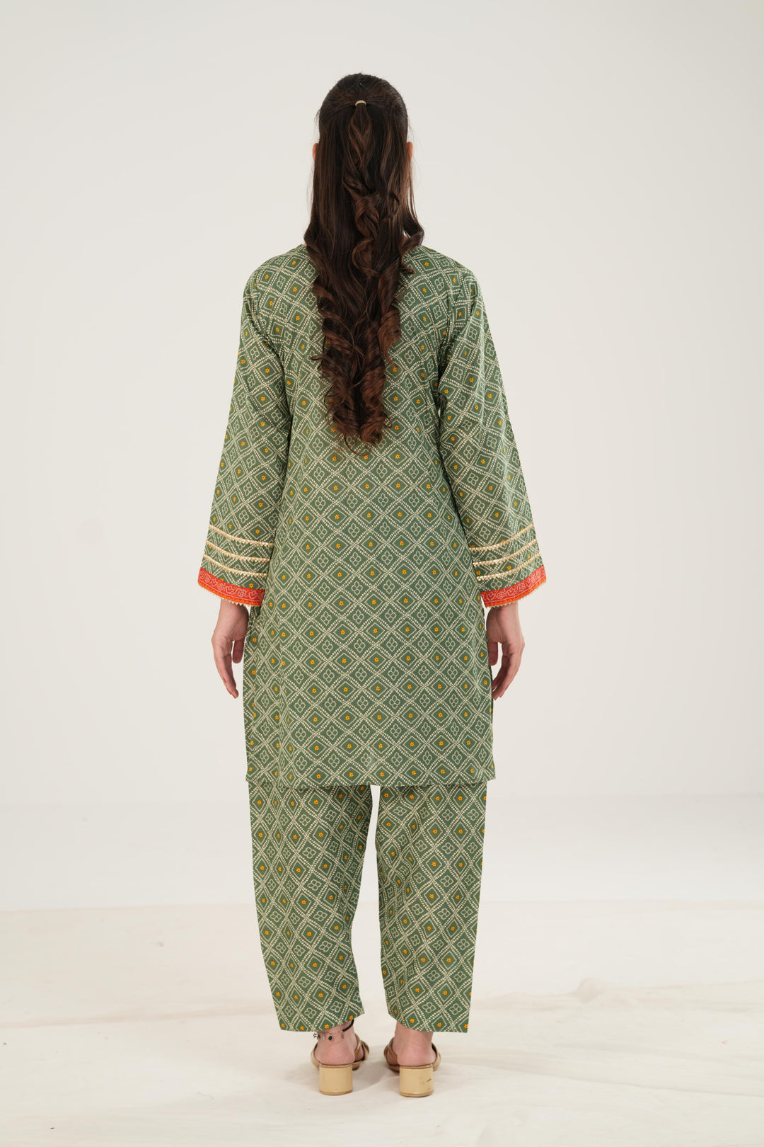 Lawn Green Stitched Suit - Zellbury
