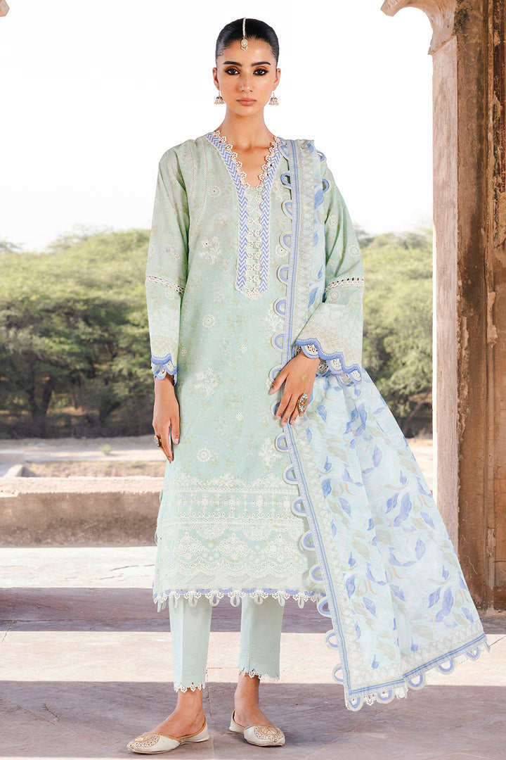 Embroidered Lawn Mint Stitched Suit - Zellbury
