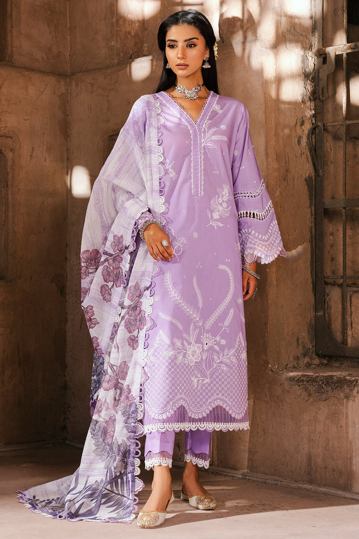 Embroidered Lawn Lilac Stitched Suit - Zellbury