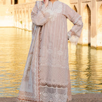 Embroidered Lawn Sand Stitched Suit - Zellbury