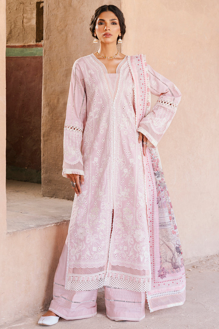 Embroidered Lawn Mauve Stitched Suit - Zellbury