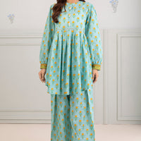 Lawn Sky Blue Stitched Suit - Zellbury