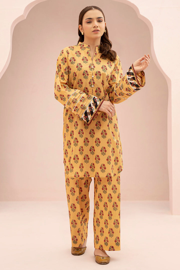 Lawn Yellow Stitched Suit - Zellbury