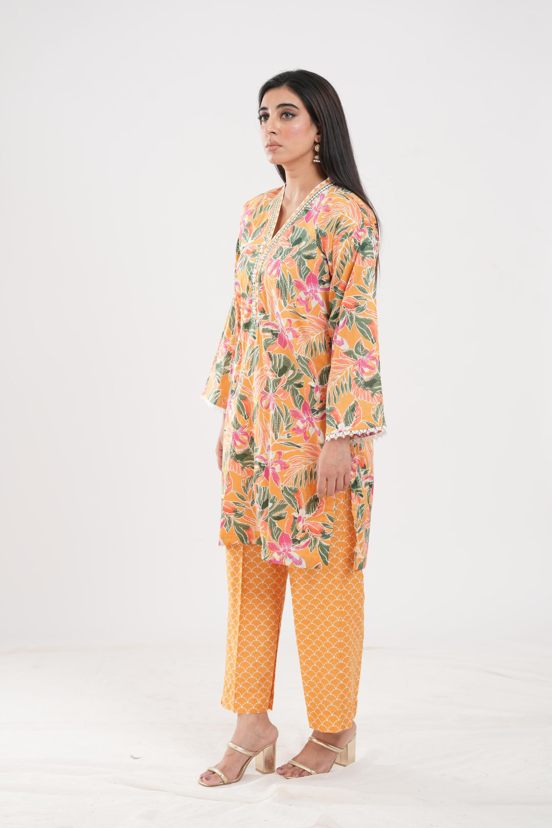 Lawn Yellow Stitched Suit - Zellbury