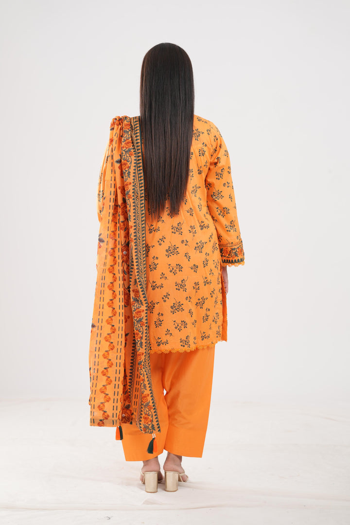 Lawn Yellow Stitched Suit - Zellbury