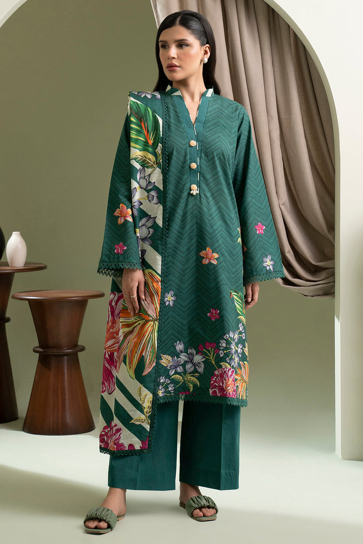 Lawn Green Stitched Suit - Zellbury