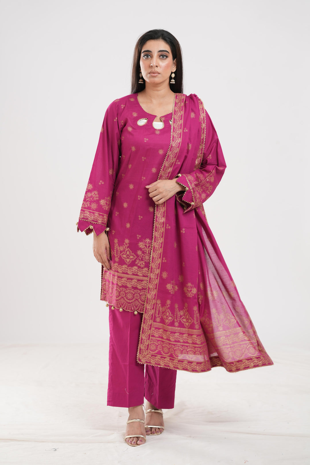 Lawn Pink Stitched Suit - Zellbury