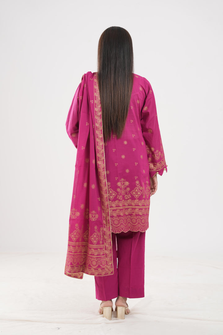 Lawn Pink Stitched Suit - Zellbury