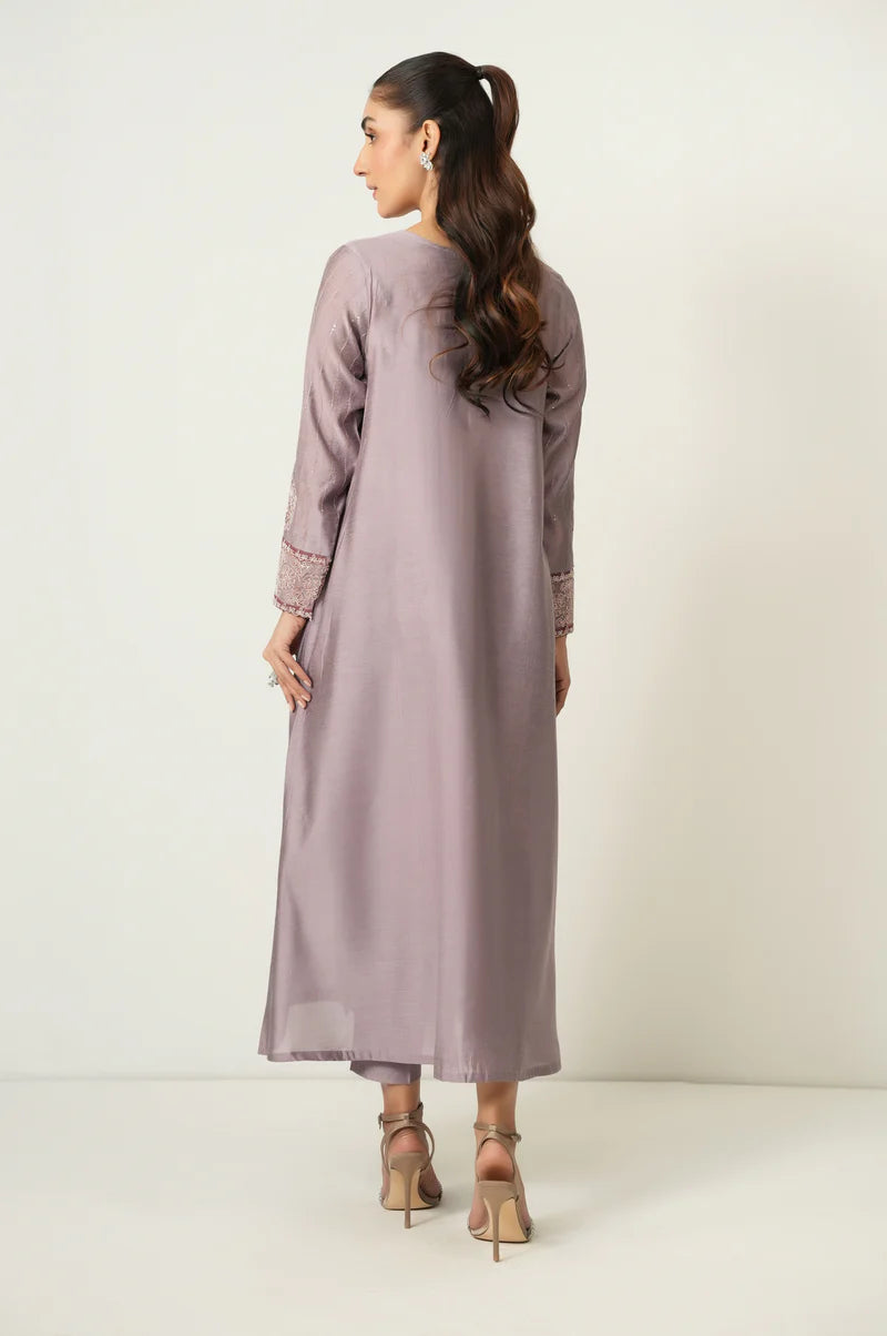 Embroidered Cotton Silk Lilac Stitched Suit - Zeen