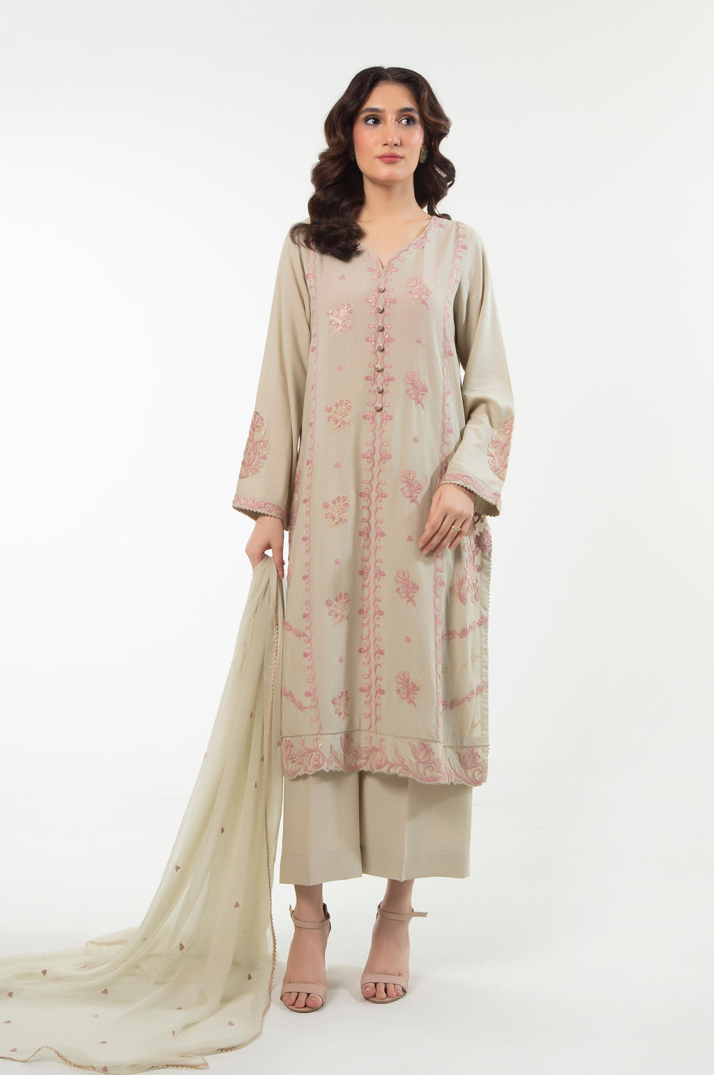 Dull Raw Silk Green Stitched Suit - Zeen