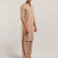 Blended Beige Kurta Trouser - Shaffer