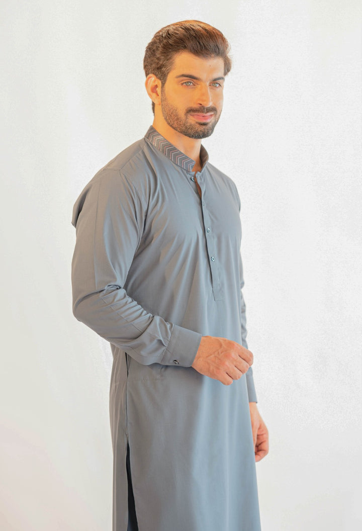 Blended Grey Kurta Trouser - Shaffer