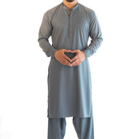 Blended Grey Kurta Trouser - Shaffer