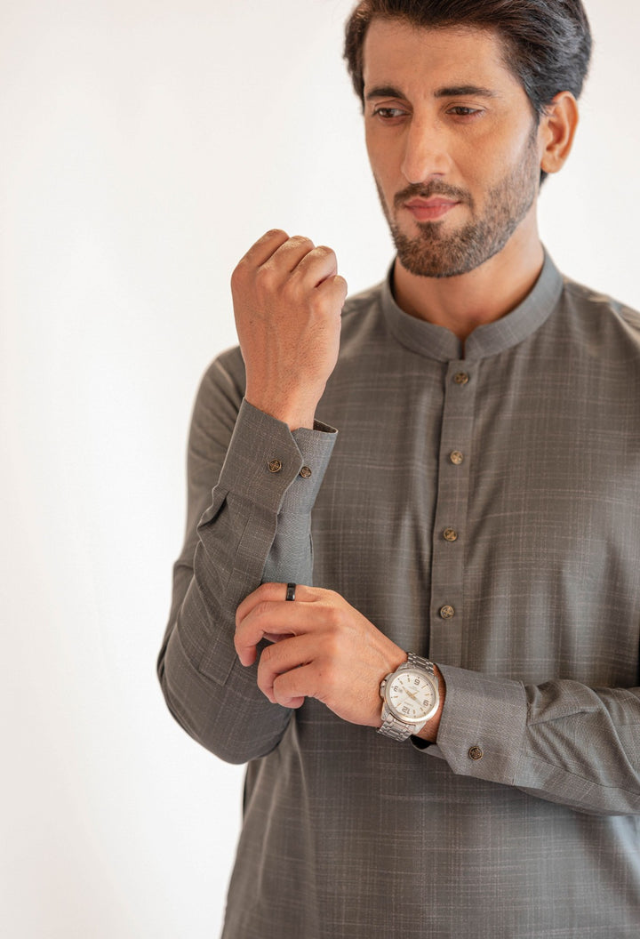 Blended Green Kurta Trouser - Shaffer